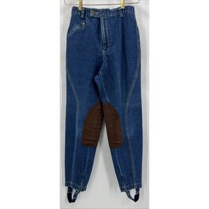 Liz Wear Vintage 80s Stirrup Jodhpurs Jeans Size 8P Denim Made in USA‎